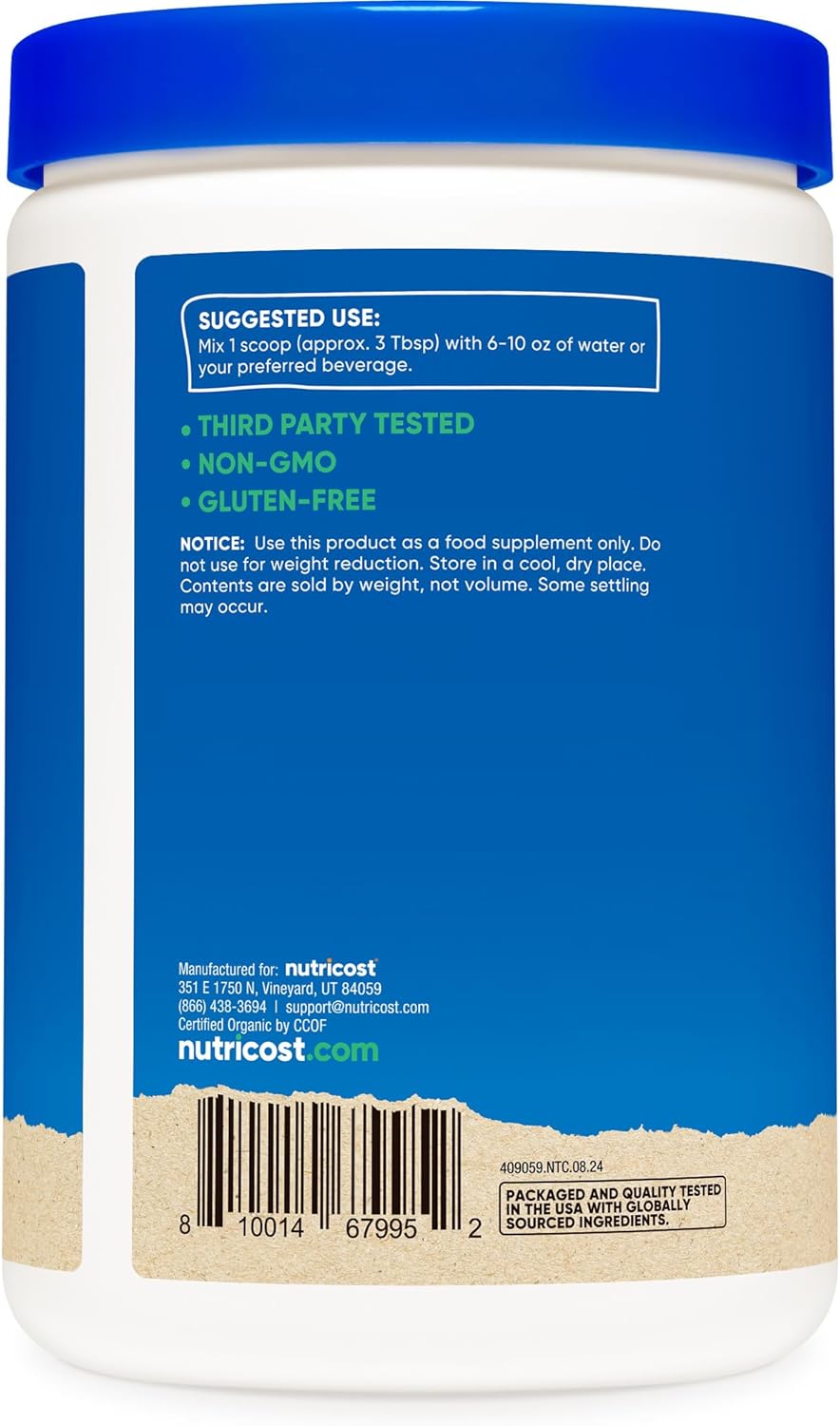 Organic Egg White Protein Powder - Unflavored, 15g Protein Per Serving, 8oz, GMO-Free, Gluten Free