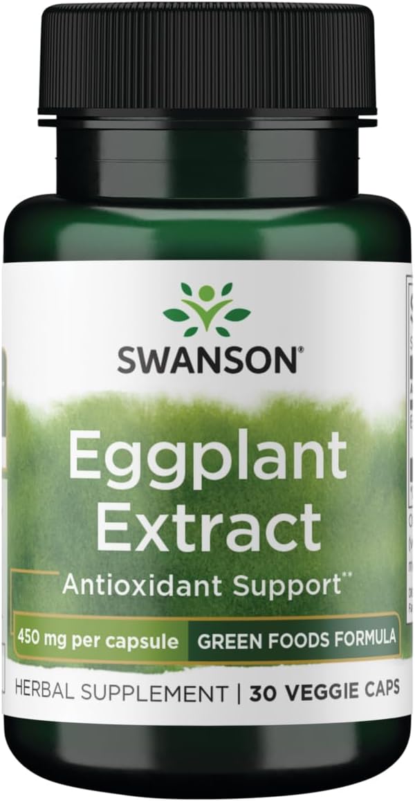 Organic Eggplant Extract 20:1 450mg Capsules for Vegetarian Diets - 30 Count