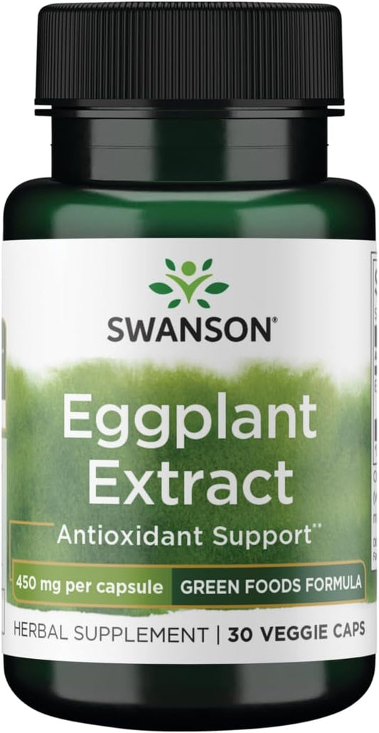 Organic Eggplant Extract 20:1 450mg Capsules for Vegetarian Diets - 30 Count
