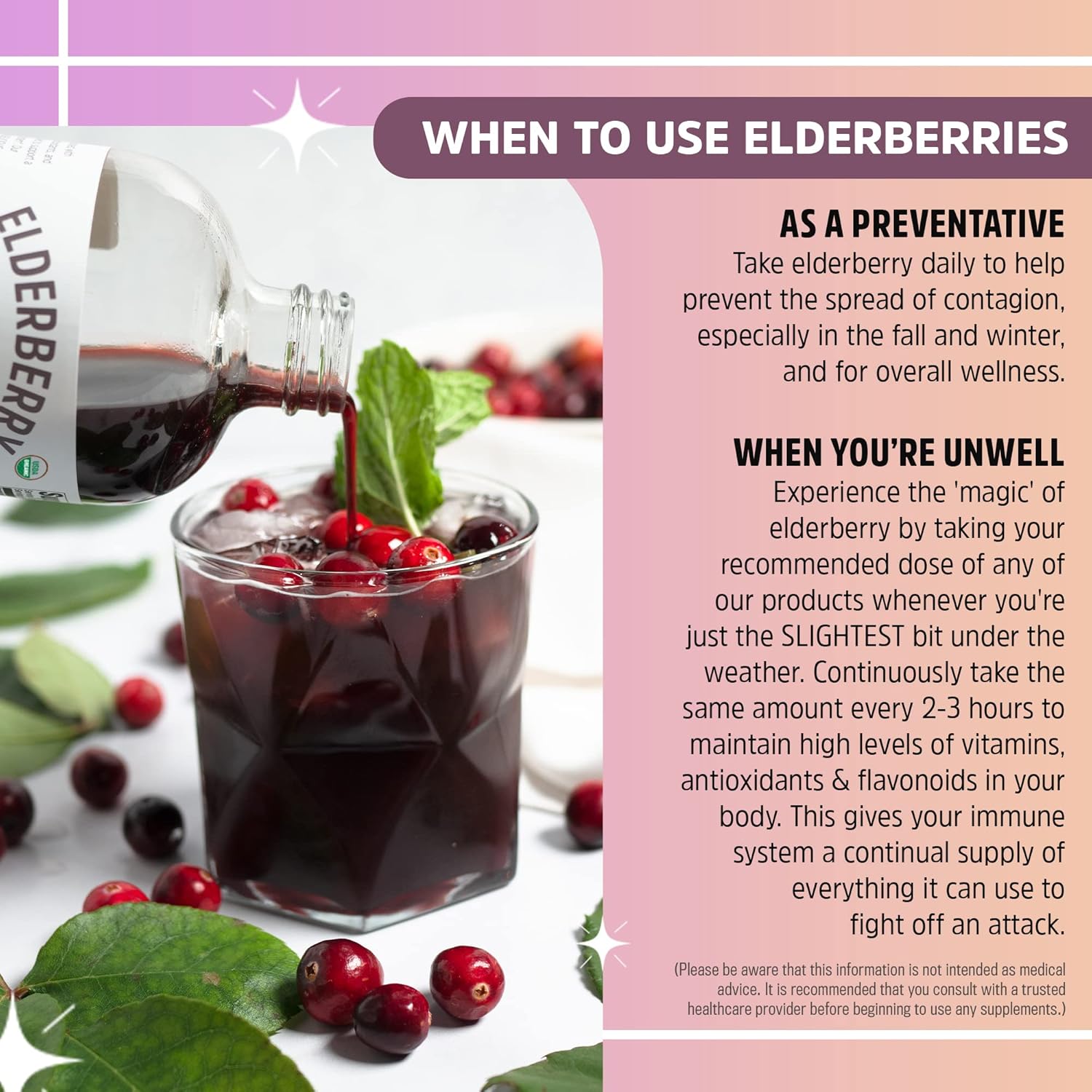 Organic Elderberry Syrup Bundle - 2 Gluten-Free Herbal Supplements for Immune Support, Made in USA - 32oz