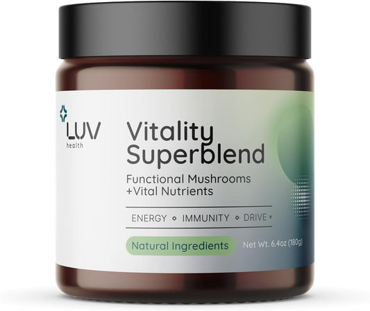 Organic Energy and Wellness Powder with Cacao, Turmeric, and Adaptogens - 30 Servings
