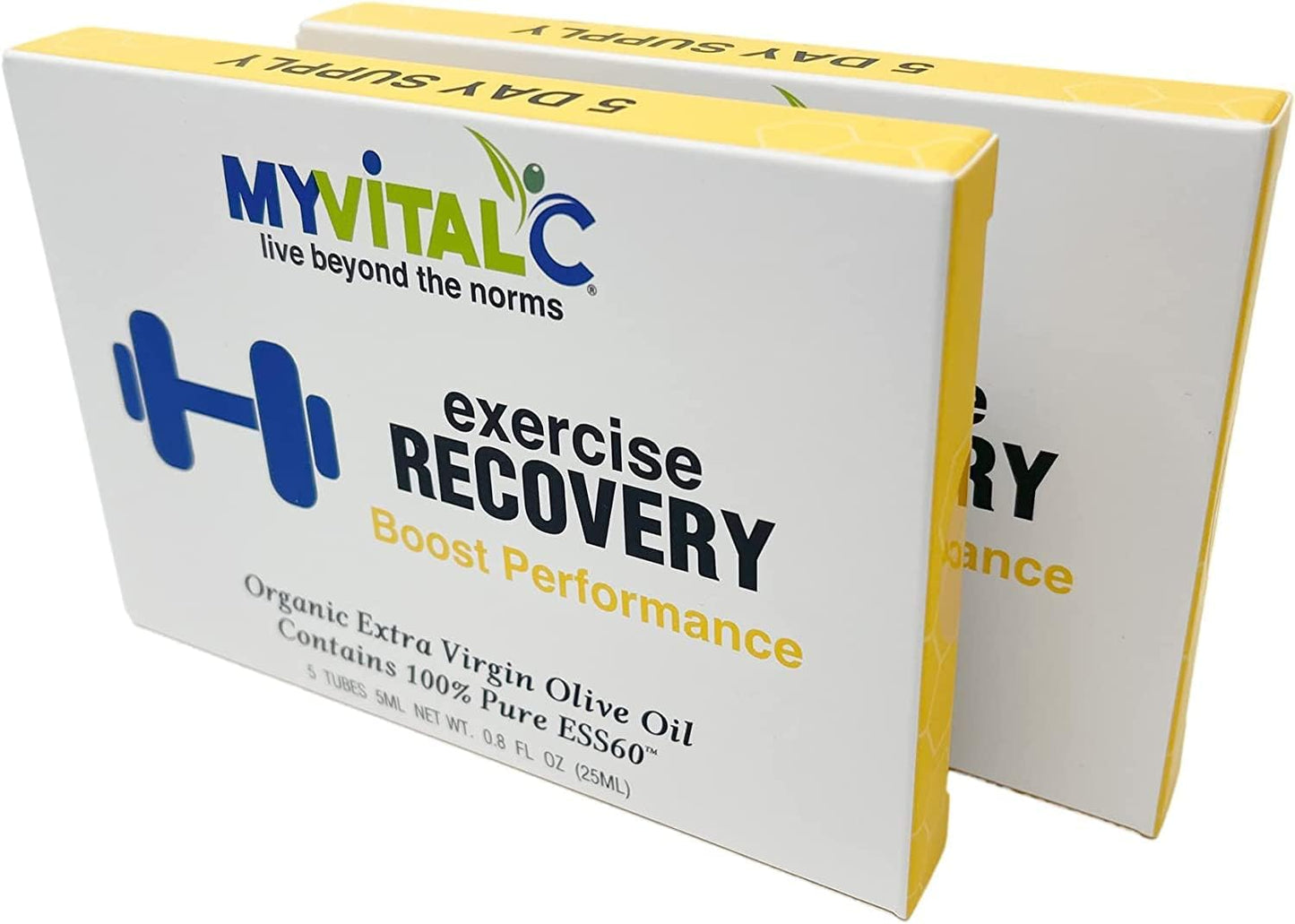 Organic ESS60 Exercise Recovery Supplement - Enhanced with Extra Virgin Olive Oil - 30 Tubes x 5 ML