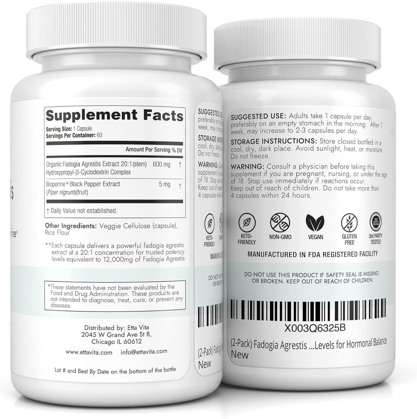 Organic Fadogia Agrestis 600mg Supplement for Natural Test Support - Athlete Approved & Enhanced Absorption - Promotes Muscle Growth, Recovery, Energy, Stamina, and Mood - 60ct