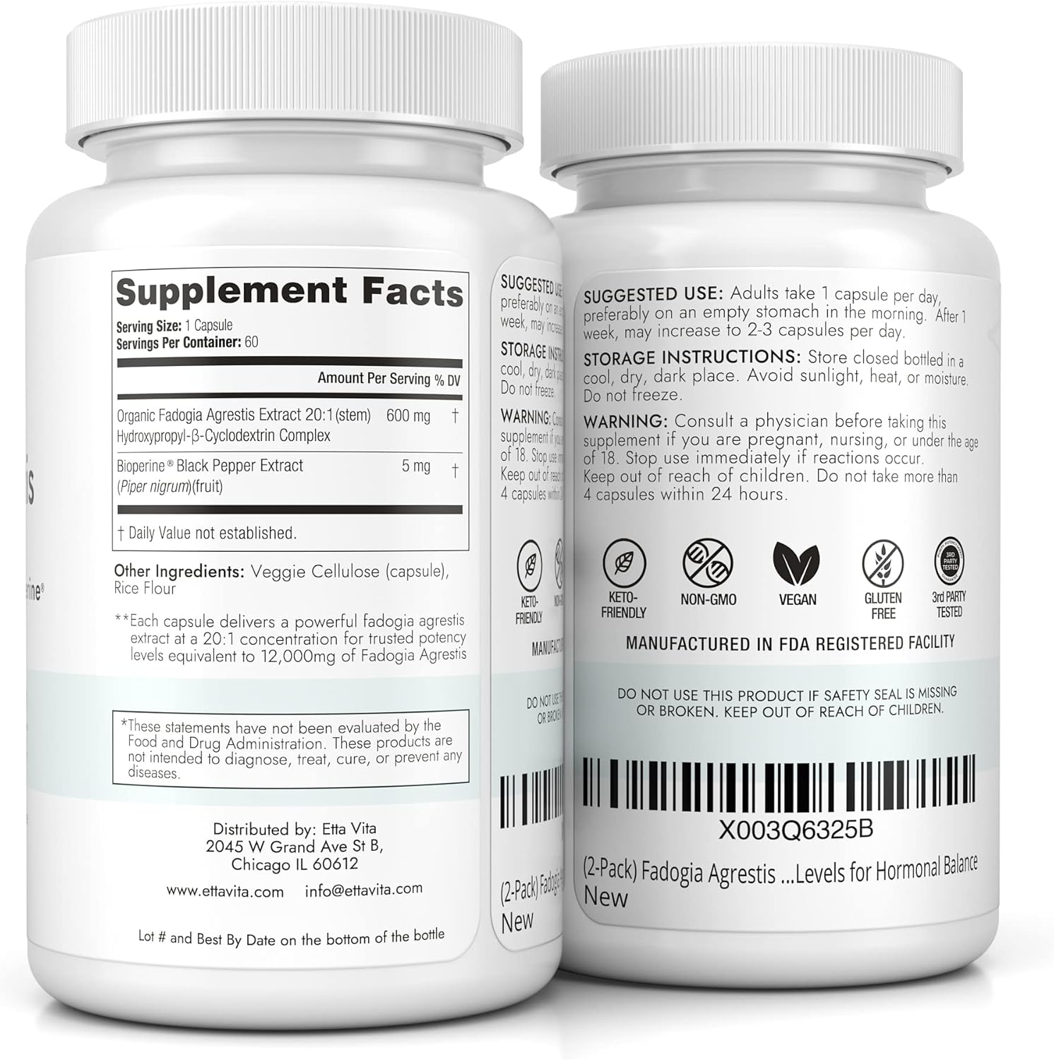 Organic Fadogia Agrestis 600mg Supplement for Natural Test Support - Athlete Approved & Enhanced Absorption - Promotes Muscle Growth, Recovery, Energy, Stamina, and Mood - 60ct