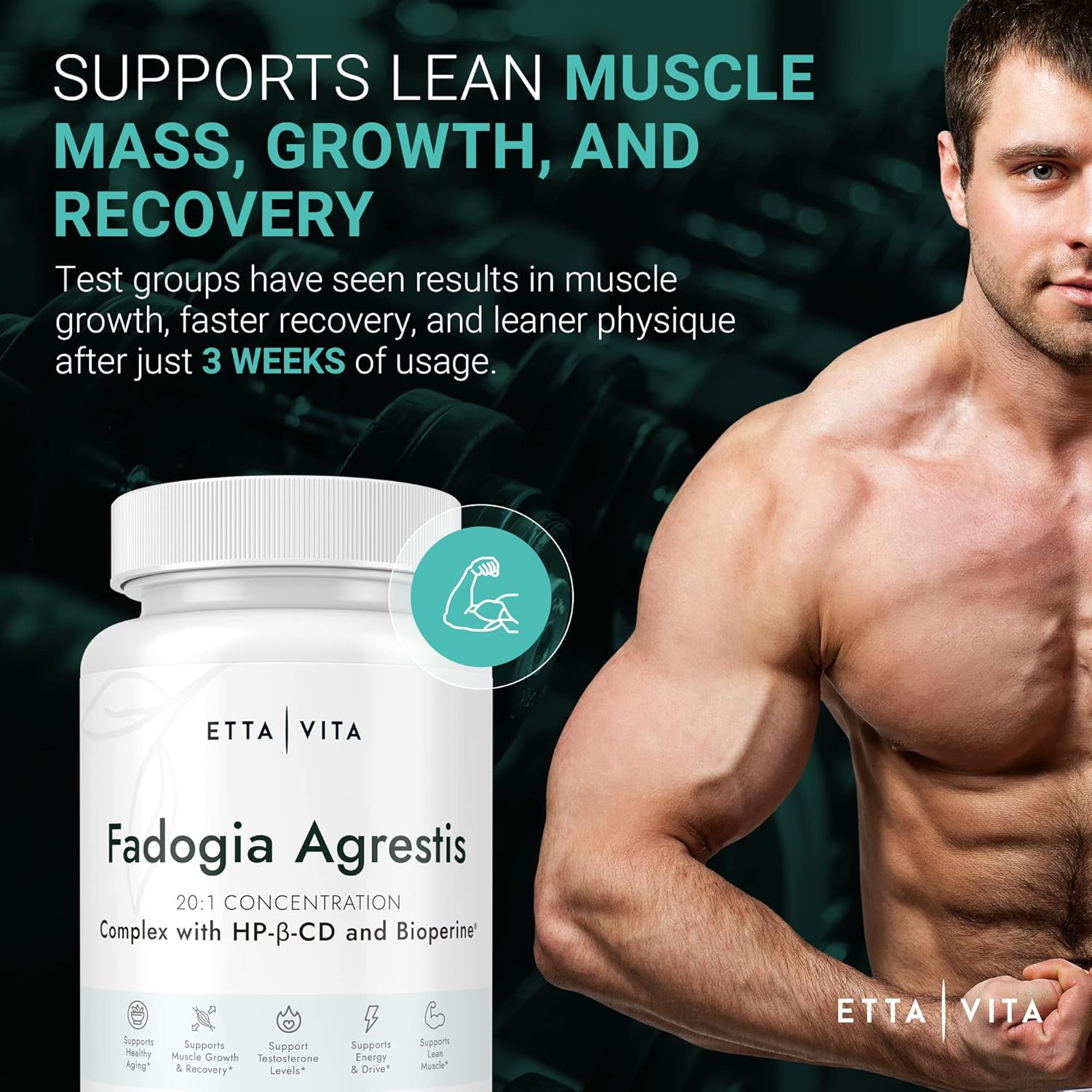Organic Fadogia Agrestis 600mg Supplement for Natural Test Support - Athlete Approved & Enhanced Absorption - Promotes Muscle Growth, Recovery, Energy, Stamina, and Mood - 60ct