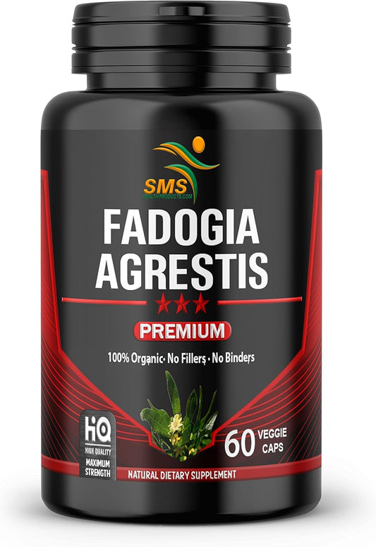 Organic Fadogia Agrestis Extract Pills (1,000mg) for Athletic Performance | Gluten Free Supplement with Maximum Strength - 60 Veggie Caps