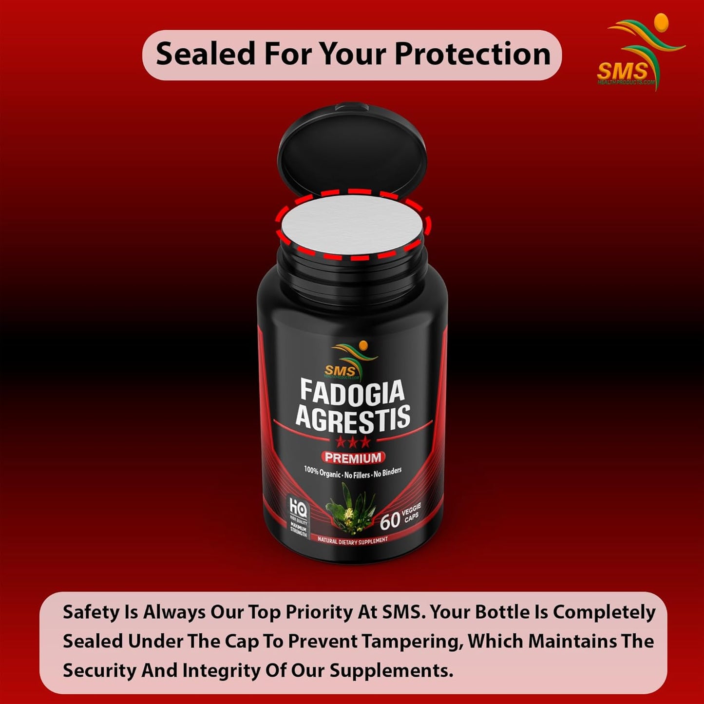 Organic Fadogia Agrestis Extract Pills (1,000mg) for Athletic Performance | Gluten Free Supplement with Maximum Strength - 60 Veggie Caps