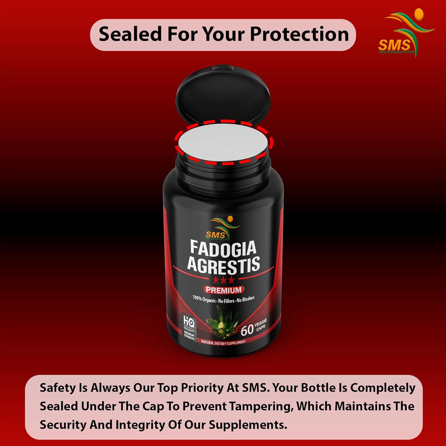 Organic Fadogia Agrestis Extract Pills (1,000mg) for Athletic Performance | Gluten Free Supplement with Maximum Strength - 60 Veggie Caps