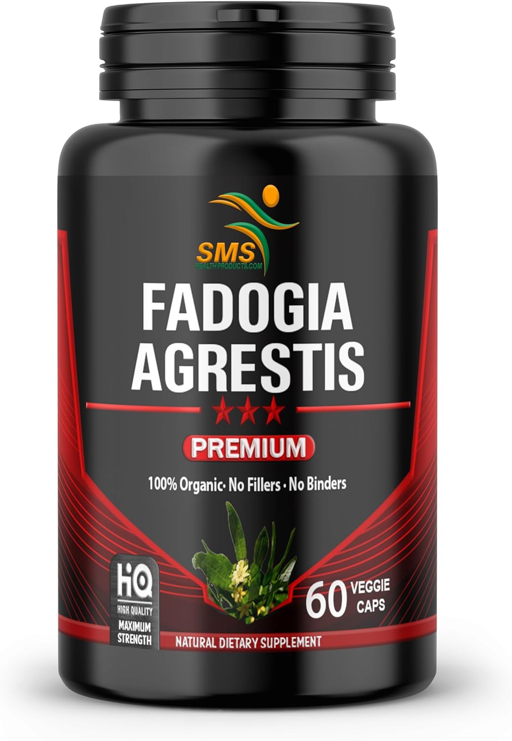 Organic Fadogia Agrestis Extract Pills (1,000mg) for Athletic Performance | Gluten Free Supplement with Maximum Strength - 60 Veggie Caps