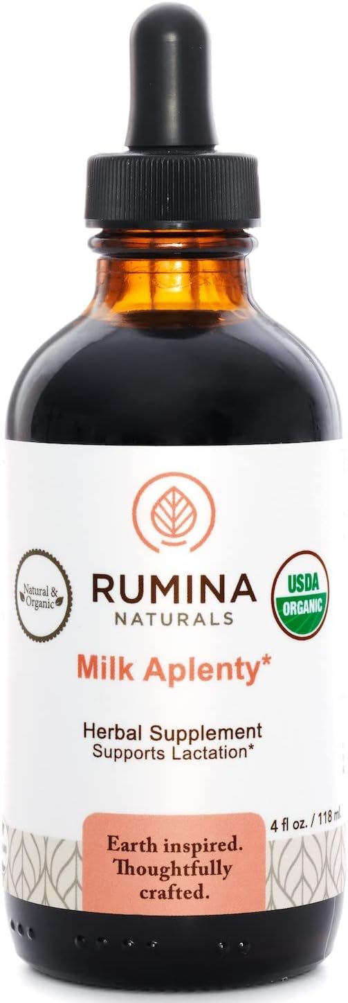 Organic Fenugreek-Free Lactation Supplement for Breastfeeding - 4 Oz Vegan Milk Supply Booster by Rumina Naturals