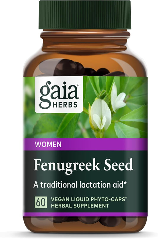 Organic Fenugreek Seed Capsules for Breast Milk Production Support - 60 Vegan Liquid Phyto-Capsules - 15-Day Supply