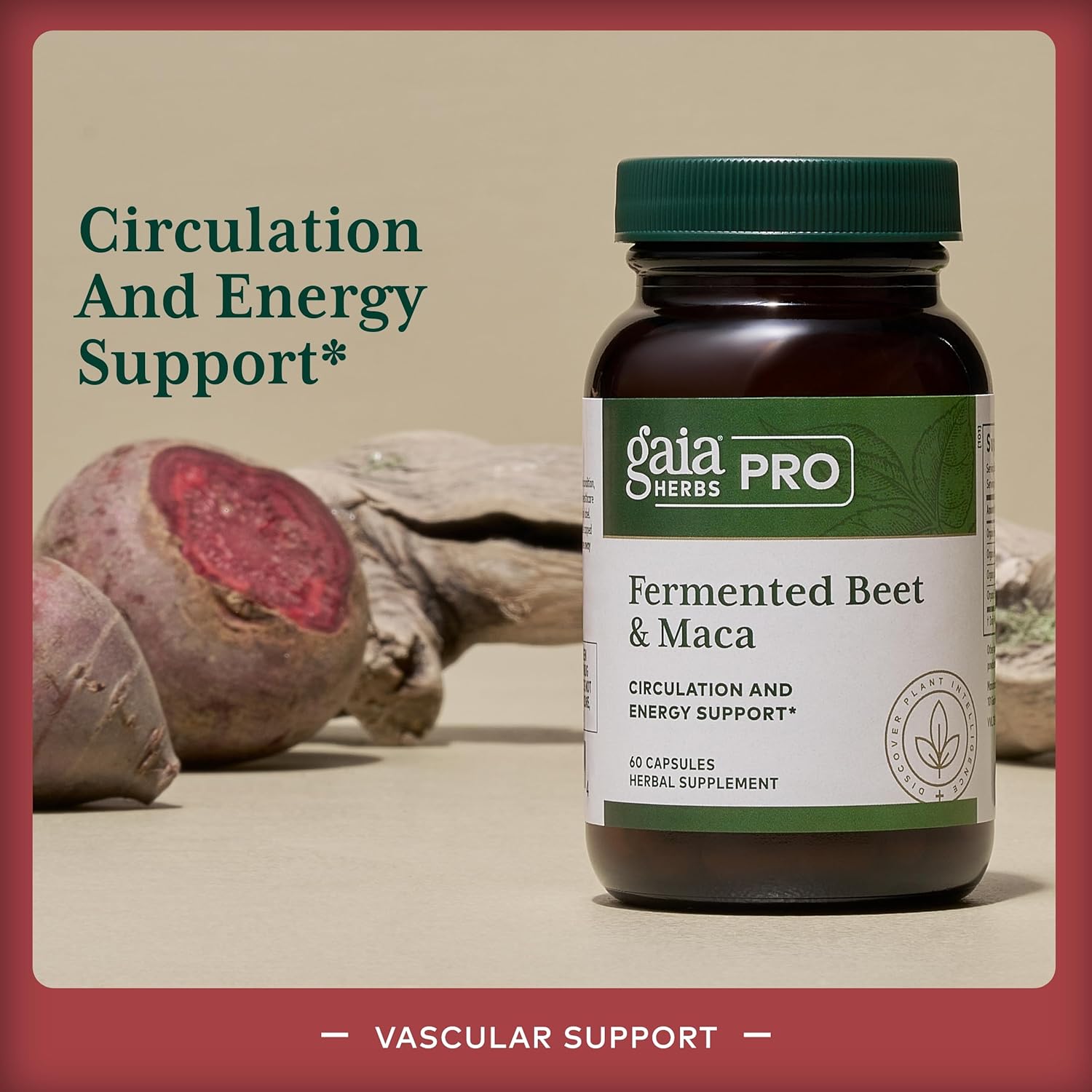 Organic Fermented Beet and Maca Capsules for Circulation, Kidney, and Liver Support - 60 Capsules