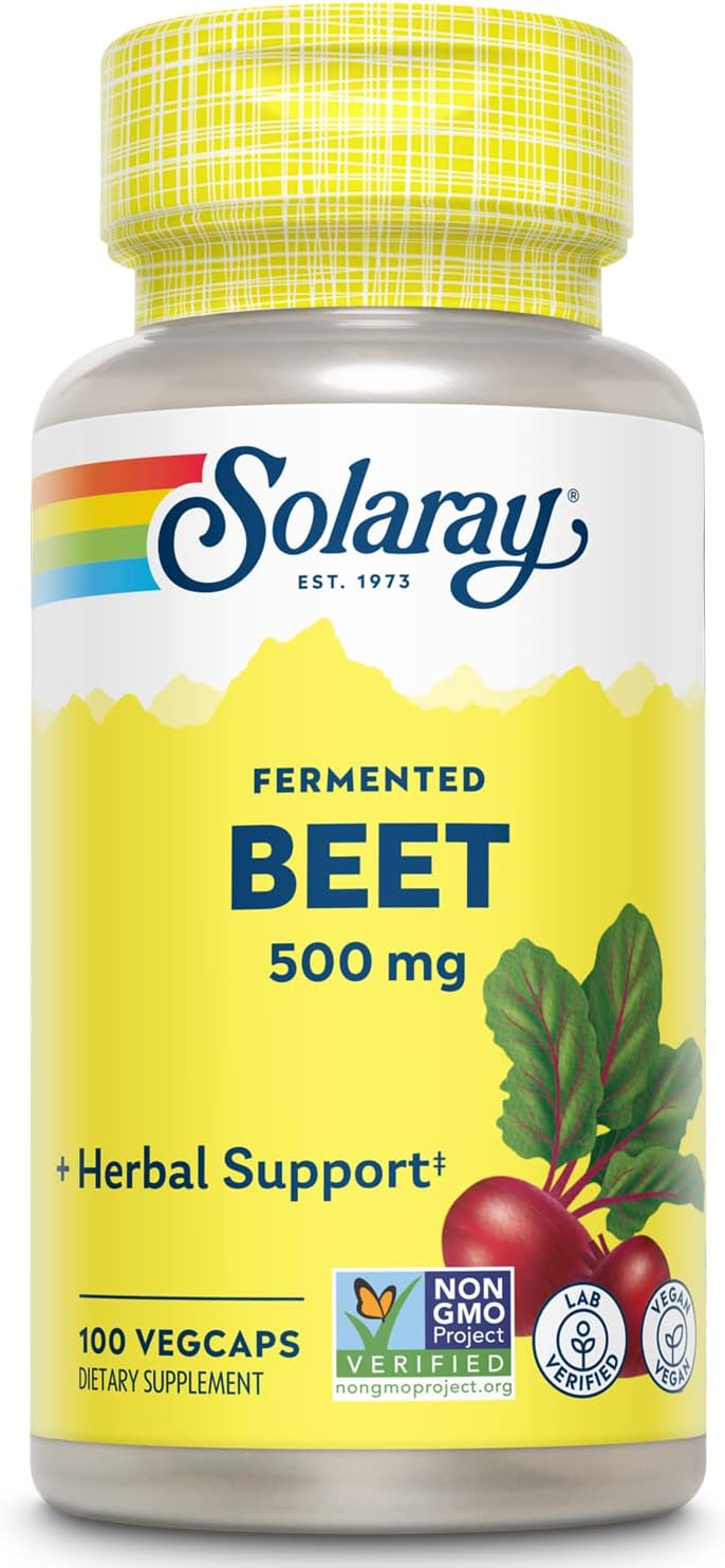 Organic Fermented Beet Root Extract Capsules for Energy & Heart Health - Vegan, Non-GMO, 100 VegCaps, 60-Day Guarantee