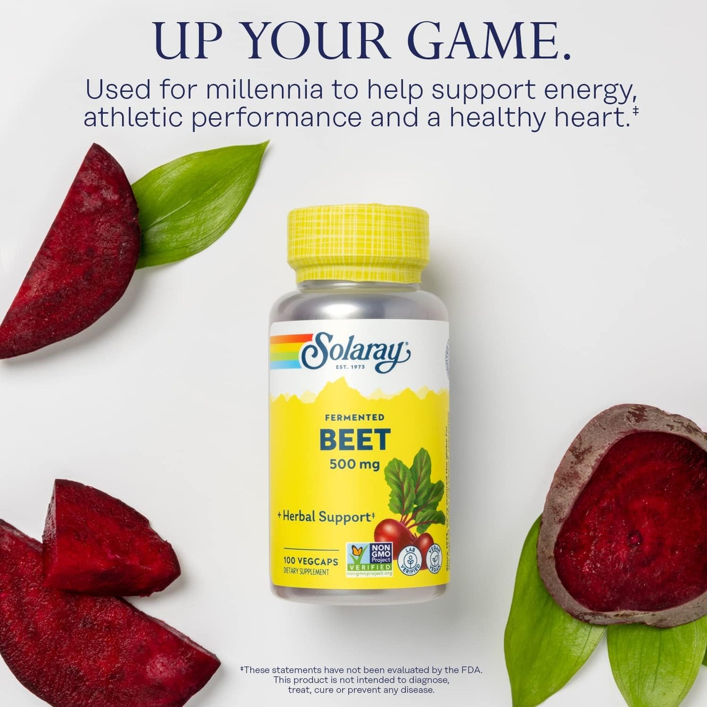 Organic Fermented Beet Root Extract Capsules for Energy & Heart Health - Vegan, Non-GMO, 100 VegCaps, 60-Day Guarantee