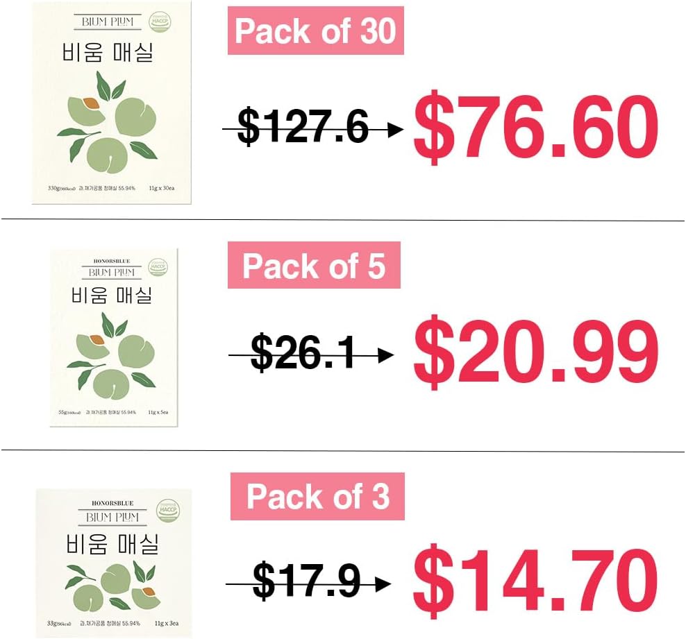 Organic Fermented Dried Plums & Prunes for Gut Health | Constipation Relief | Honorsblue Bium Plum | Unsulfured, Semi-Dried, Chewy & Crisp - 3 Pack