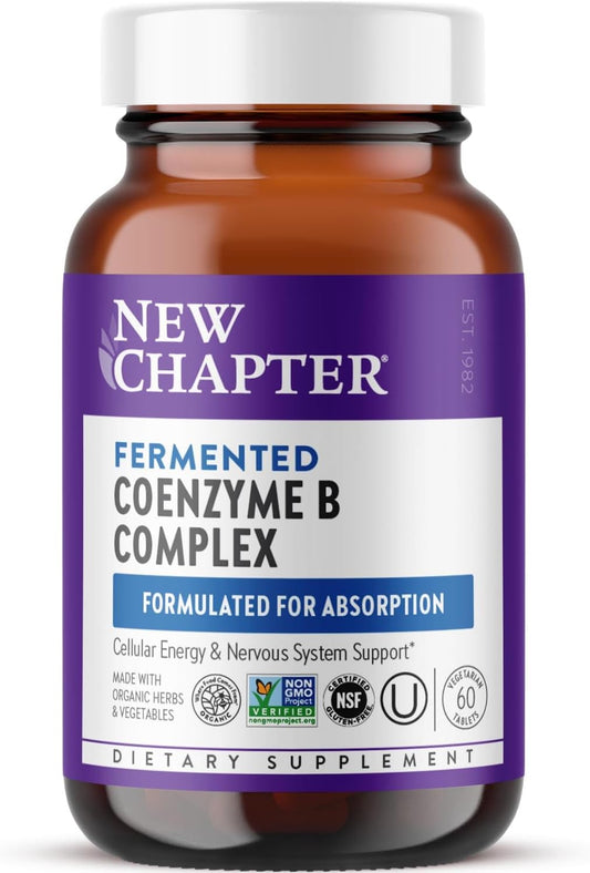 Organic Fermented Vitamin B Complex with B12, B6, and Biotin - 60 Count