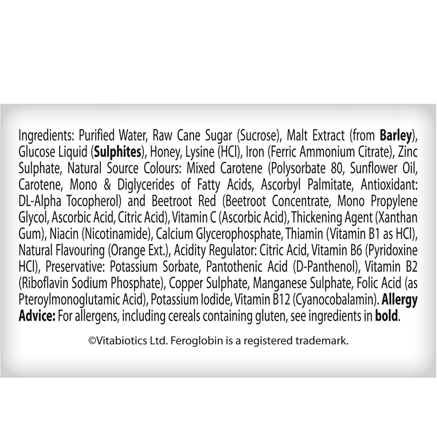 Organic Feroglobin Liquid 500ml by Vitabiotics - Natural Iron Supplement