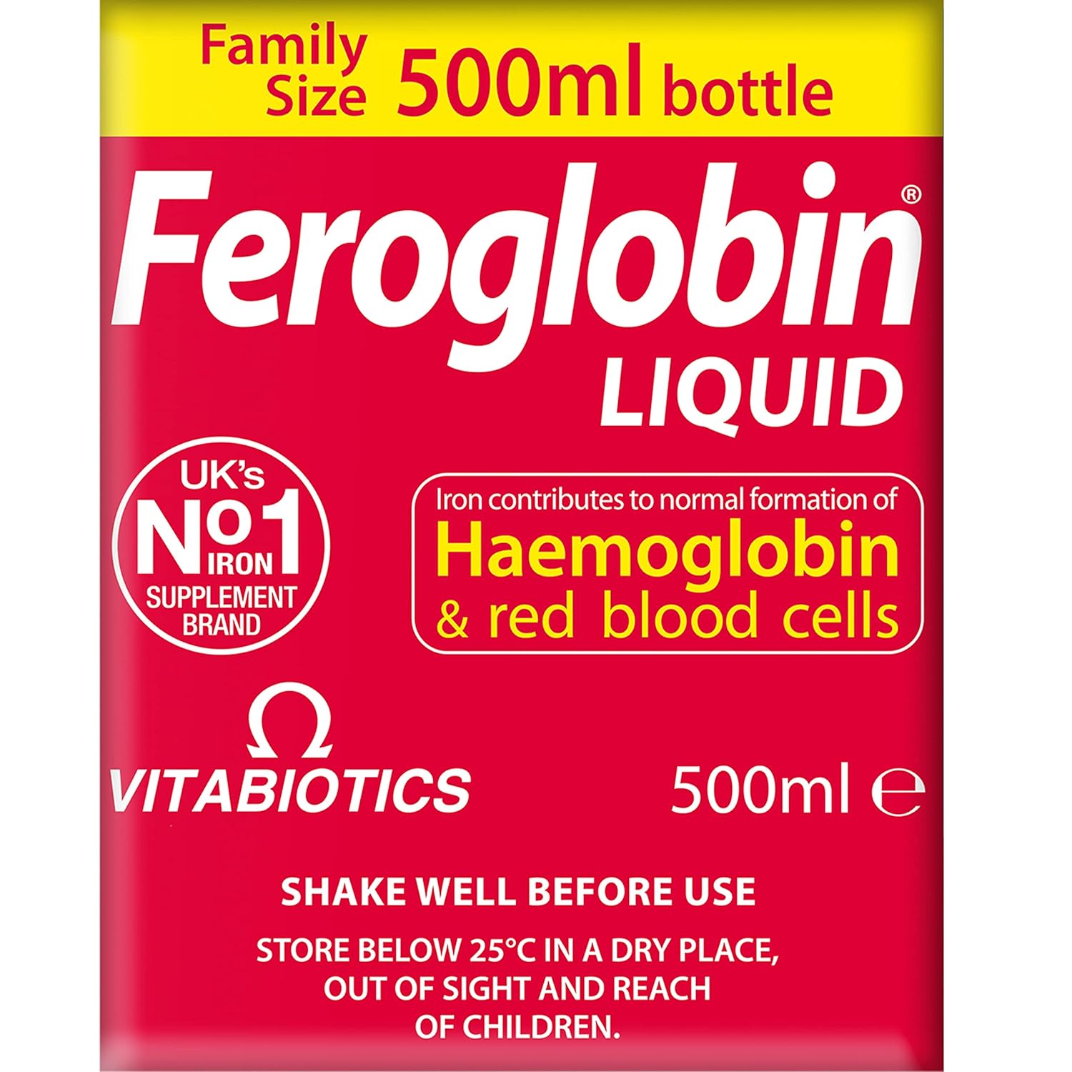 Organic Feroglobin Liquid 500ml by Vitabiotics - Natural Iron Supplement