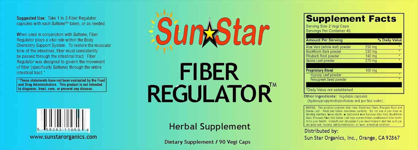 Organic Fiber Regulator Supplement by Sun Star - Natural Digestive Support for Gut Health