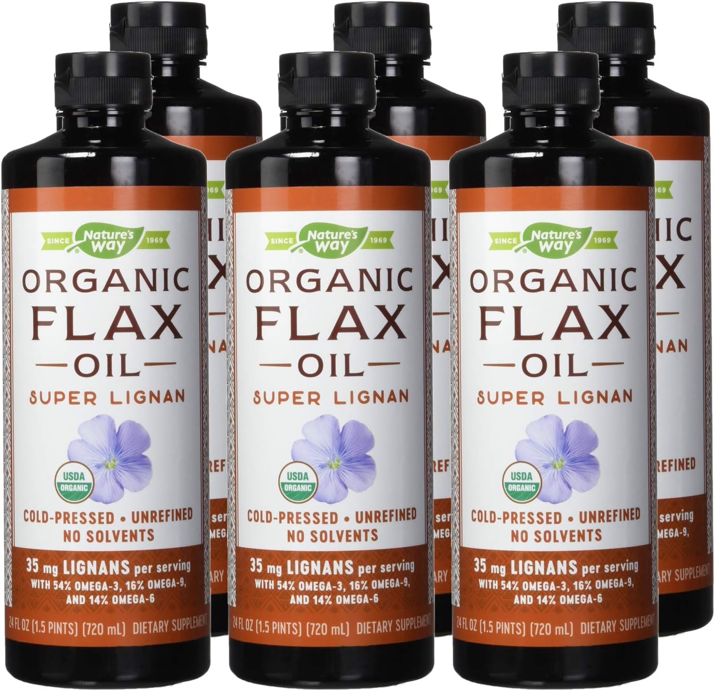 Organic Flax Oil Super Lignan 24 fl oz - Pack of 6 by Nature's Way