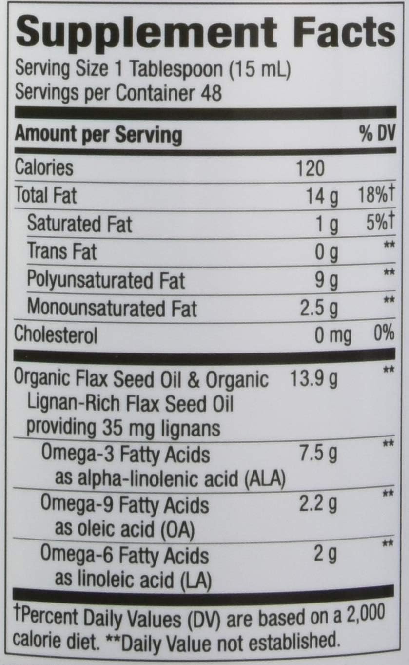 Organic Flax Oil Super Lignan 24 fl oz - Pack of 6 by Nature's Way