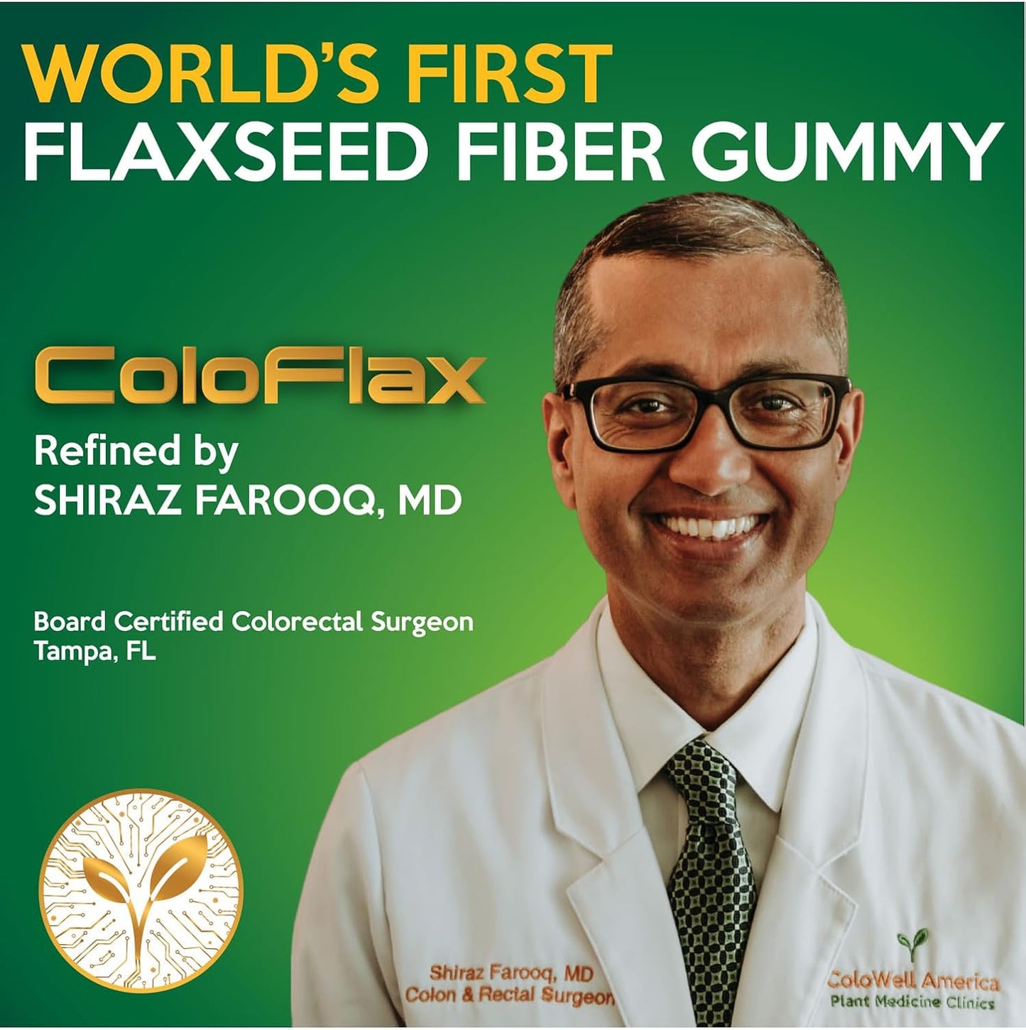 Organic Flaxseed Fiber + Probiotic Gummies for Adults - Constipation Relief with Triple-Fiber Vegan Formula - 30 Servings