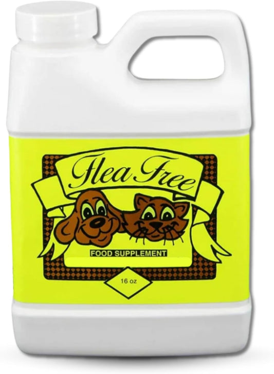 Organic Flea Control Dog Vitamins Supplement - Chemical-Free Multivitamin for Dogs - Flea-Free Formula to Repel Blood-Feeding Insects - 16 oz