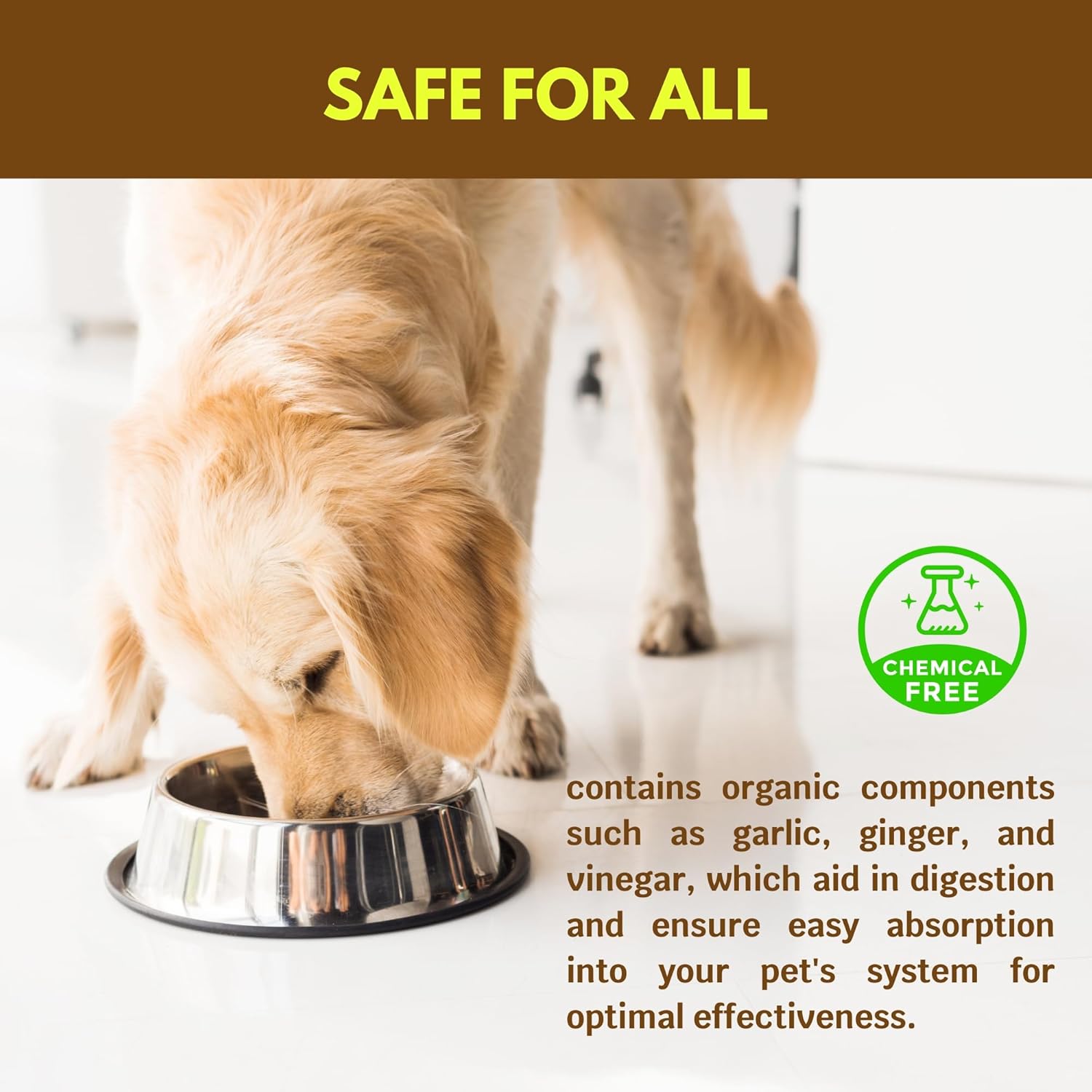 Organic Flea Control Dog Vitamins Supplement - Chemical-Free Multivitamin for Dogs - Flea-Free Formula to Repel Blood-Feeding Insects - 16 oz