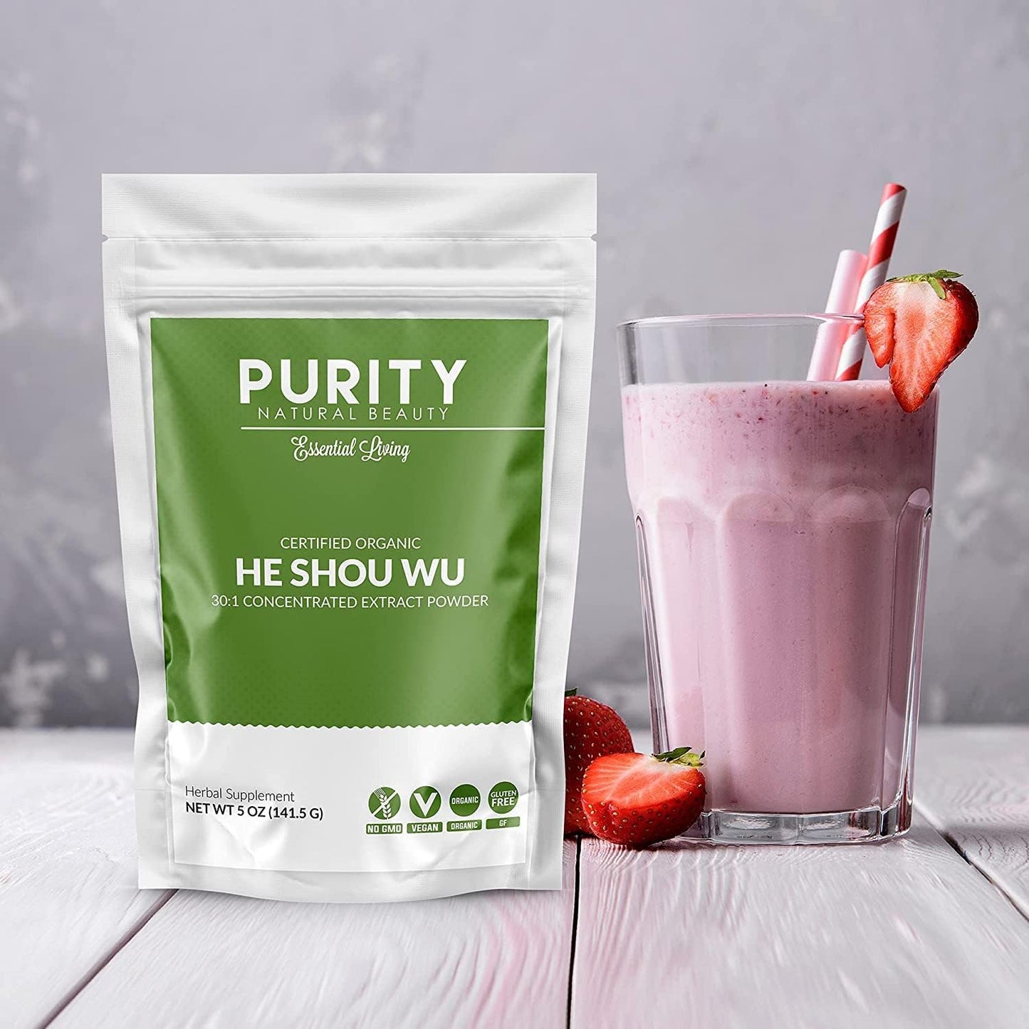 Organic Fo-ti Extract 30:1 Concentrated He Shou Wu - Large 15oz Bag (Pack of 3) - Purity Natural Beauty
