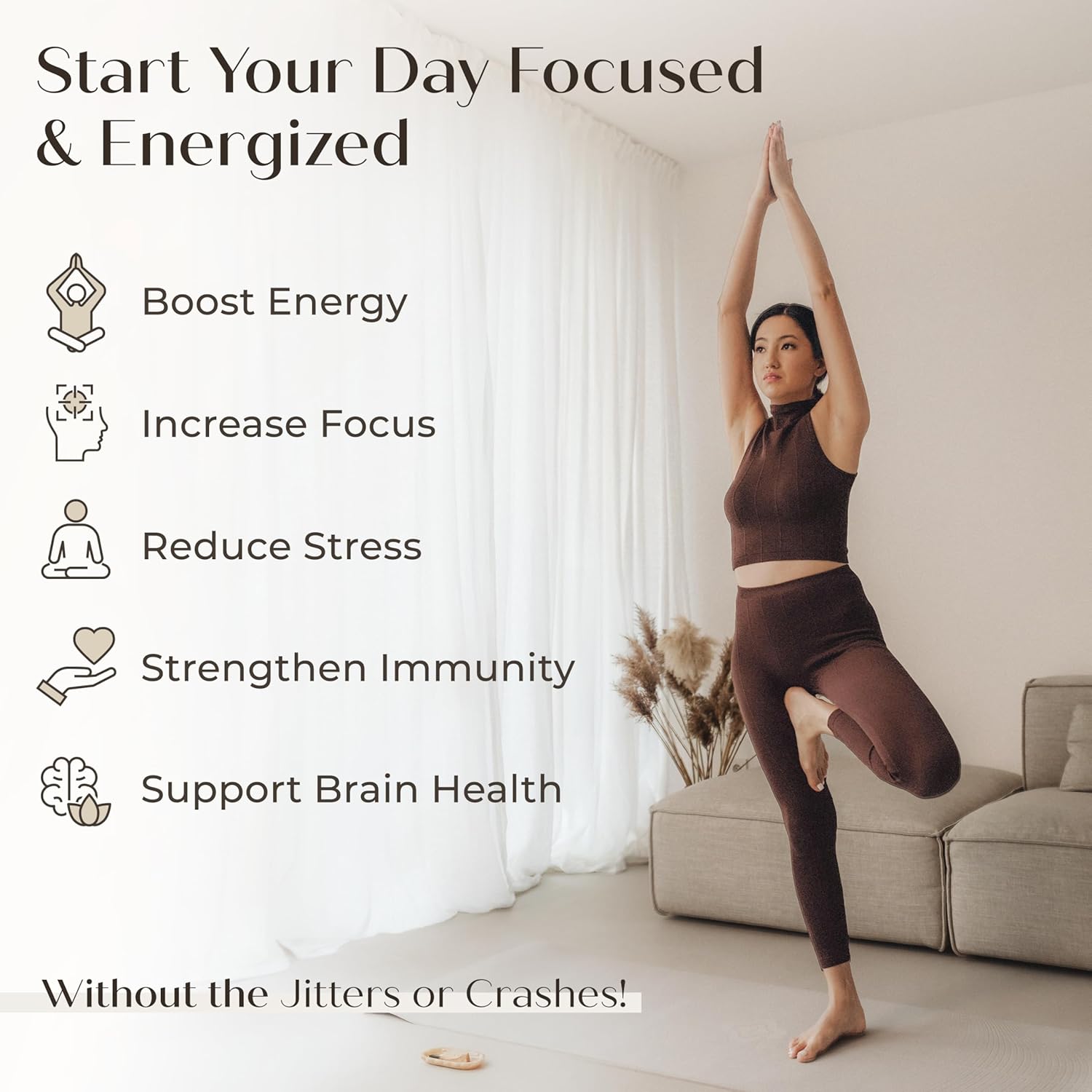 Organic Focus & Energy Mushroom Tincture - Immune Support & Cognitive Boost Supplement with Adaptogenic Mushrooms & Custom Blend