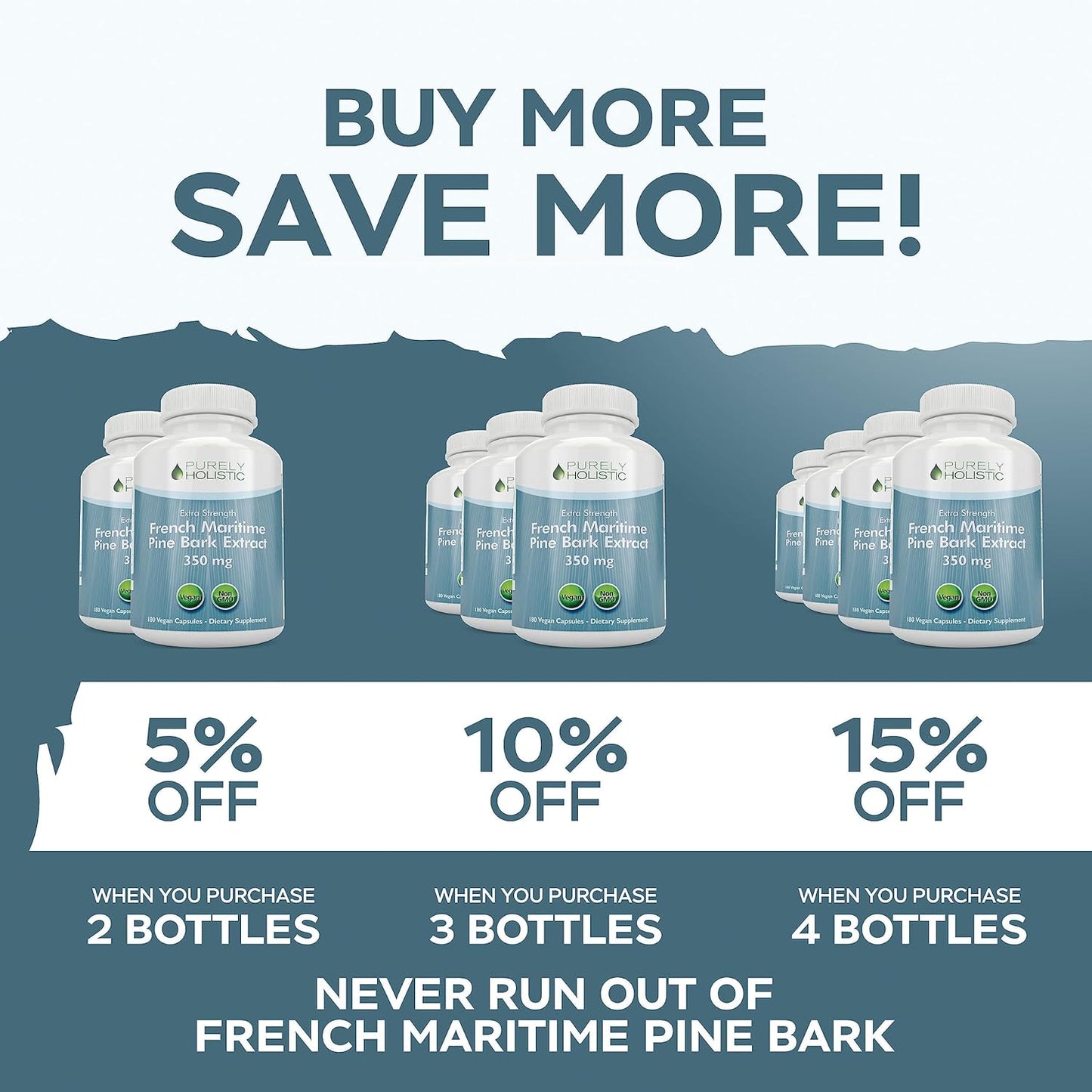 Organic French Maritime Pine Bark Extract Capsules - 350mg 180 Vegan Capsules - High Proanthocyanidins Antioxidant Supplement