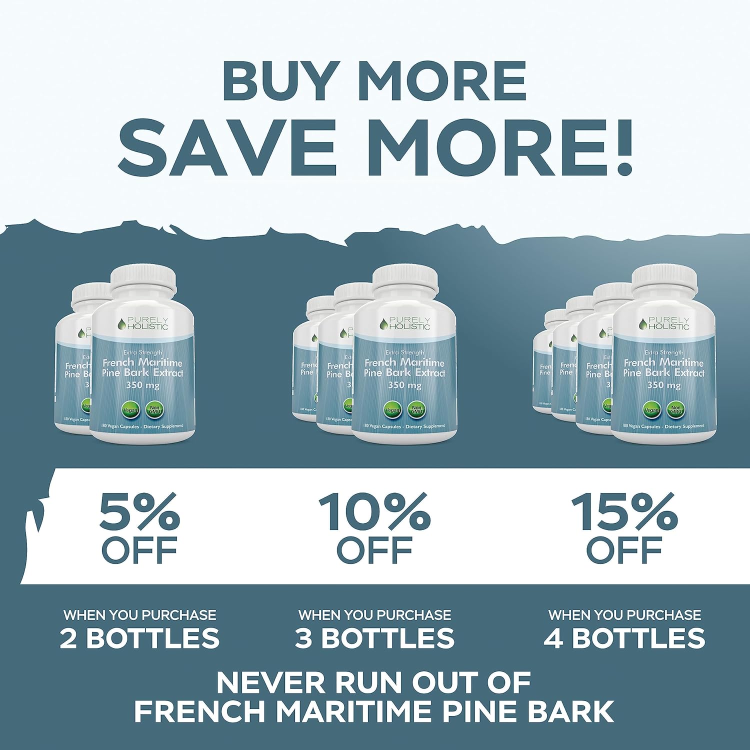 Organic French Maritime Pine Bark Extract Capsules - 350mg 180 Vegan Capsules - High Proanthocyanidins Antioxidant Supplement
