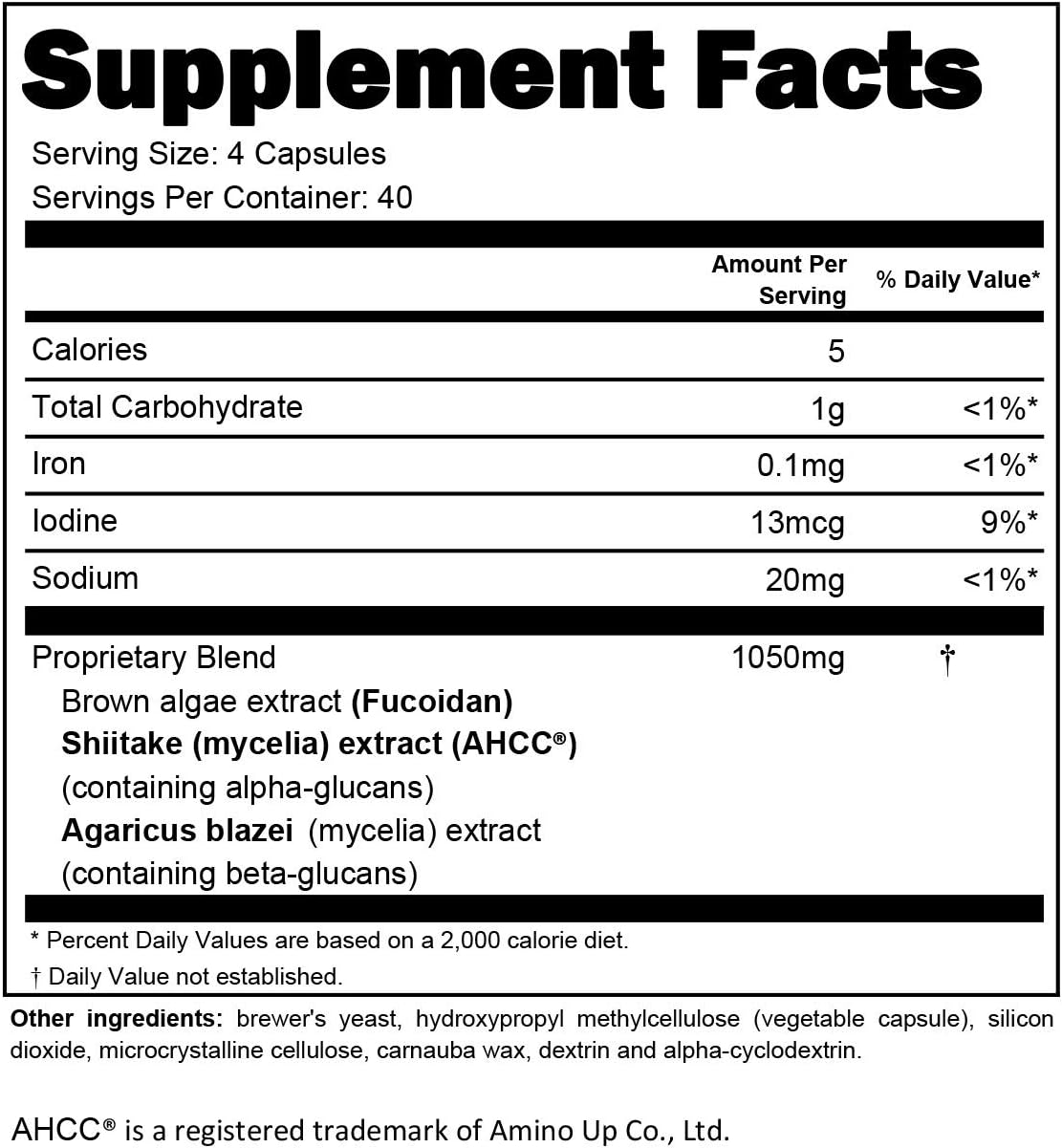 Organic Fucoidan & AHCC Immunity Supplement 11 Bottles - 1760 Veg Capsules (Brown Seaweed, Mekabu, Mozuku, Agaricus)