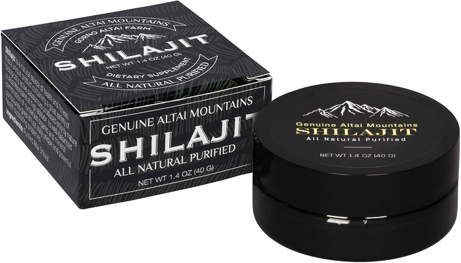 Organic Fulvic Acid Supplement for Immune Support, Memory, Focus, Energy - Sayan Pure Shilajit Resin 1.4oz/40g, 265 Servings - Vegan, Non-GMO - Detox Properties