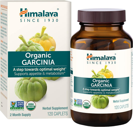 Organic Garcinia Cambogia Supplement for Appetite Control & Weight Support - 600mg, 120 Caplets, USDA Organic, Vegan & Non-GMO