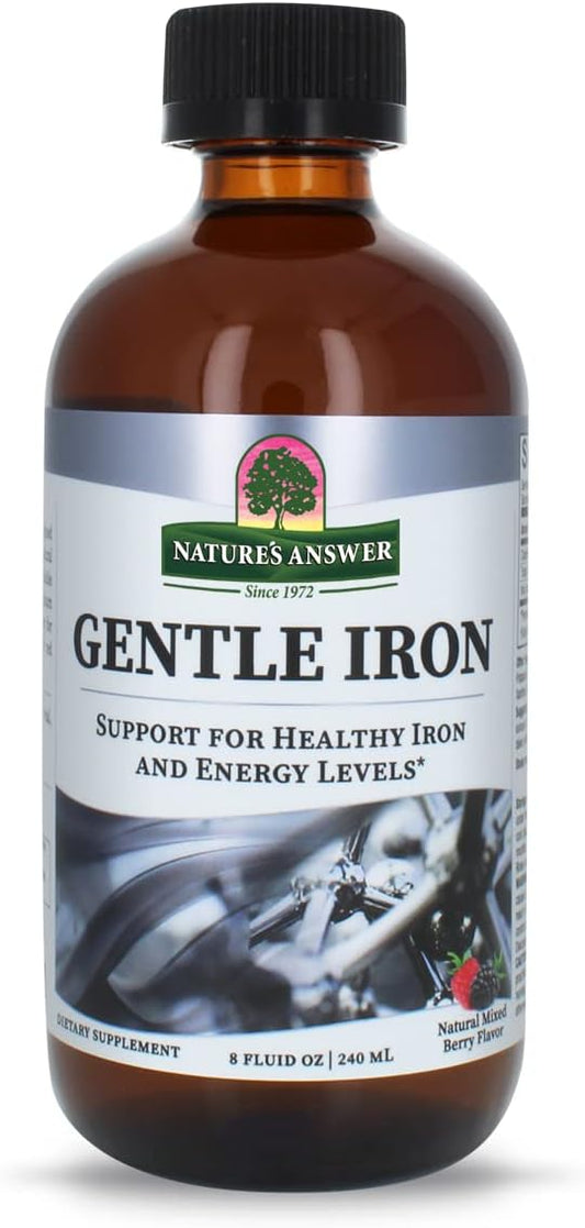 Organic Gentle Iron Liquid Supplement - Supports Red Blood Cells & Iron Levels - 8oz Gluten Free & Non-GMO Formula