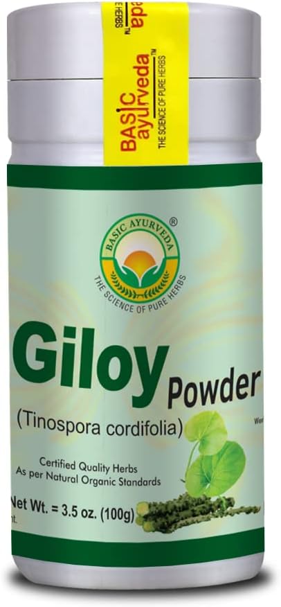 Organic Giloy Powder | 3.53 Oz (100g) | Natural Tinospora Cordifolia Stem Powder | Supports Liver, Immunity, & Digestion | Ayurvedic Supplement