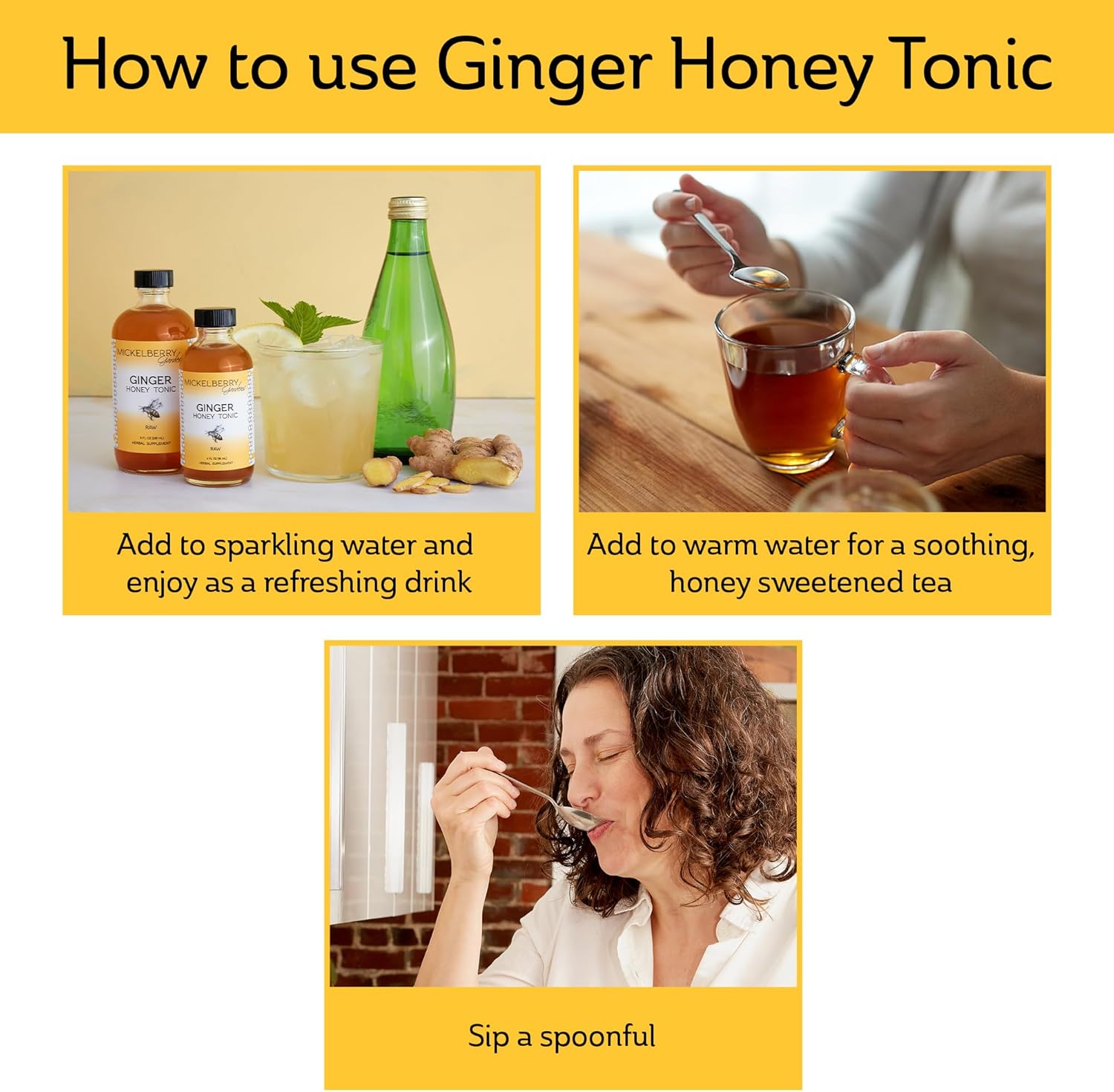 Organic Ginger Honey Tonic for Immune Support and Digestive Health - 4 Oz
