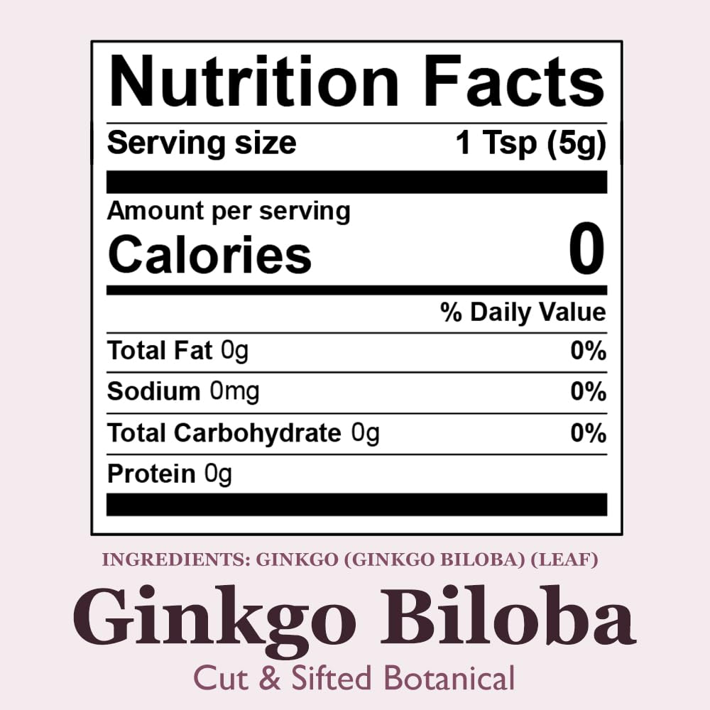 Organic Ginkgo Biloba Herbal Tea Loose Leaf Botanical, 4 Ounce by Positively Tea Company