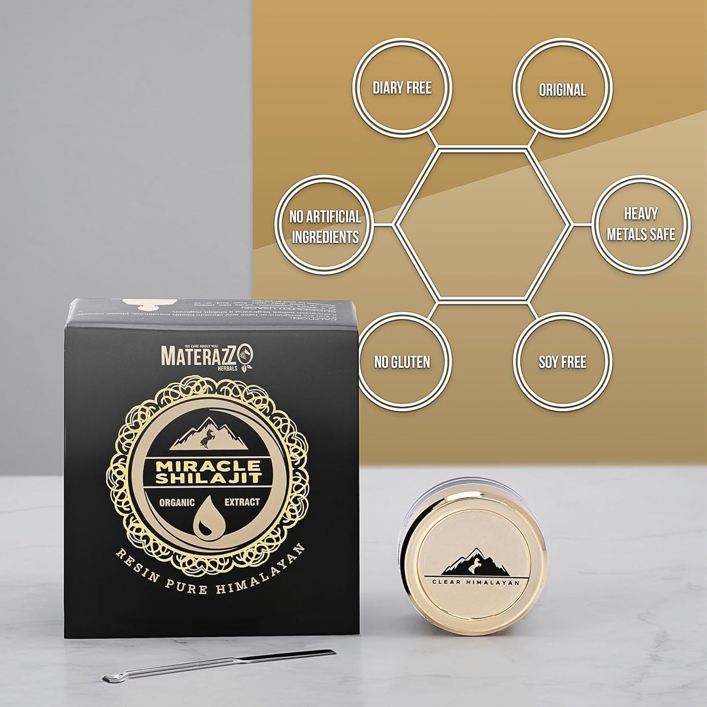 Organic Gold Grade Himalayan Shilajit Resin - 15g Supplement with 85+ Trace Minerals & Fulvic Acid for Vitality - Ideal for Men & Women