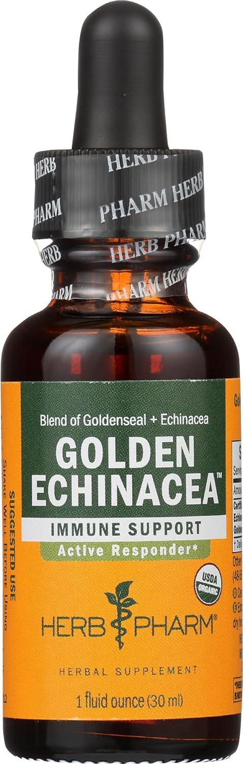 Organic Golden Echinacea Tincture by HERB PHARM - 1 Fluid Ounce