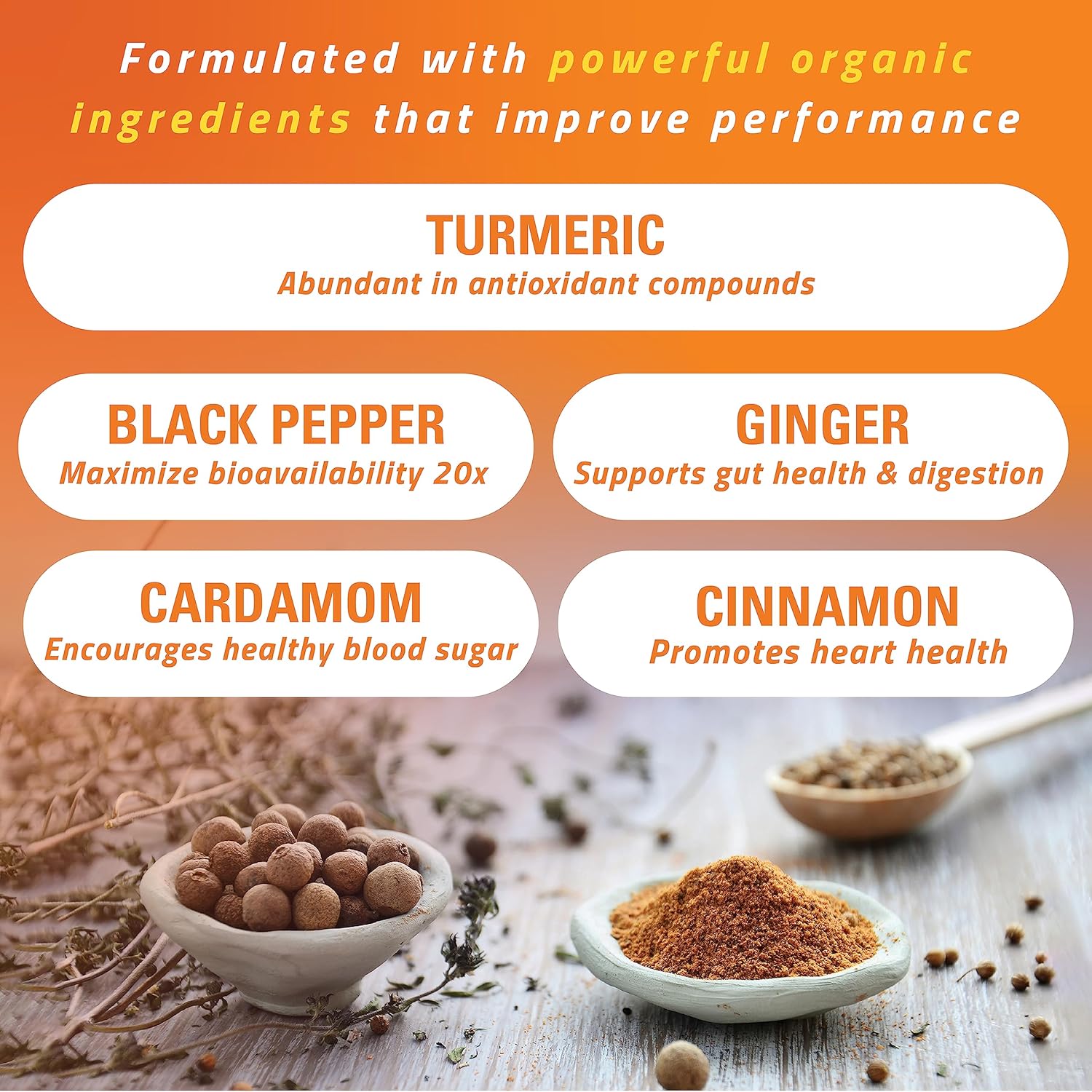 Organic Golden Milk Turmeric Latte Superfood Blend with Ginger, Black Pepper, Curcumin, Cinnamon, Cardamom - Non-GMO, Vegan, Keto, Ayurvedic (3.2 oz)