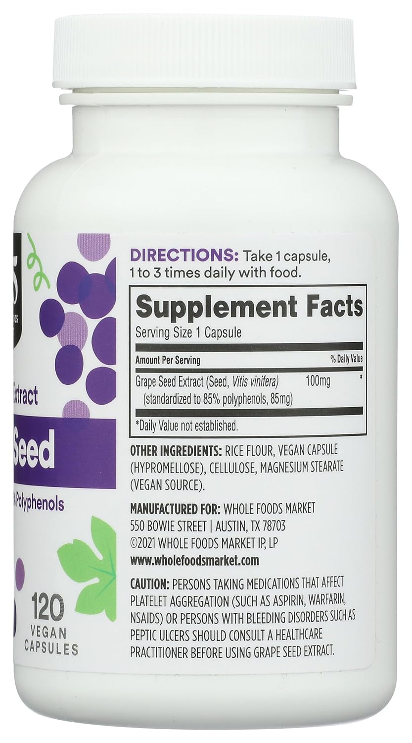 Organic Grape Seed Extract Capsules - 120 Count at Whole Foods Market