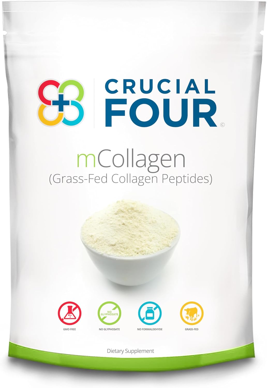 Organic Grass Fed Collagen Peptide Powder for Sports Recovery - Supports Hair, Skin, Nails, Joints - Amino Acids - Non-GMO - 16oz