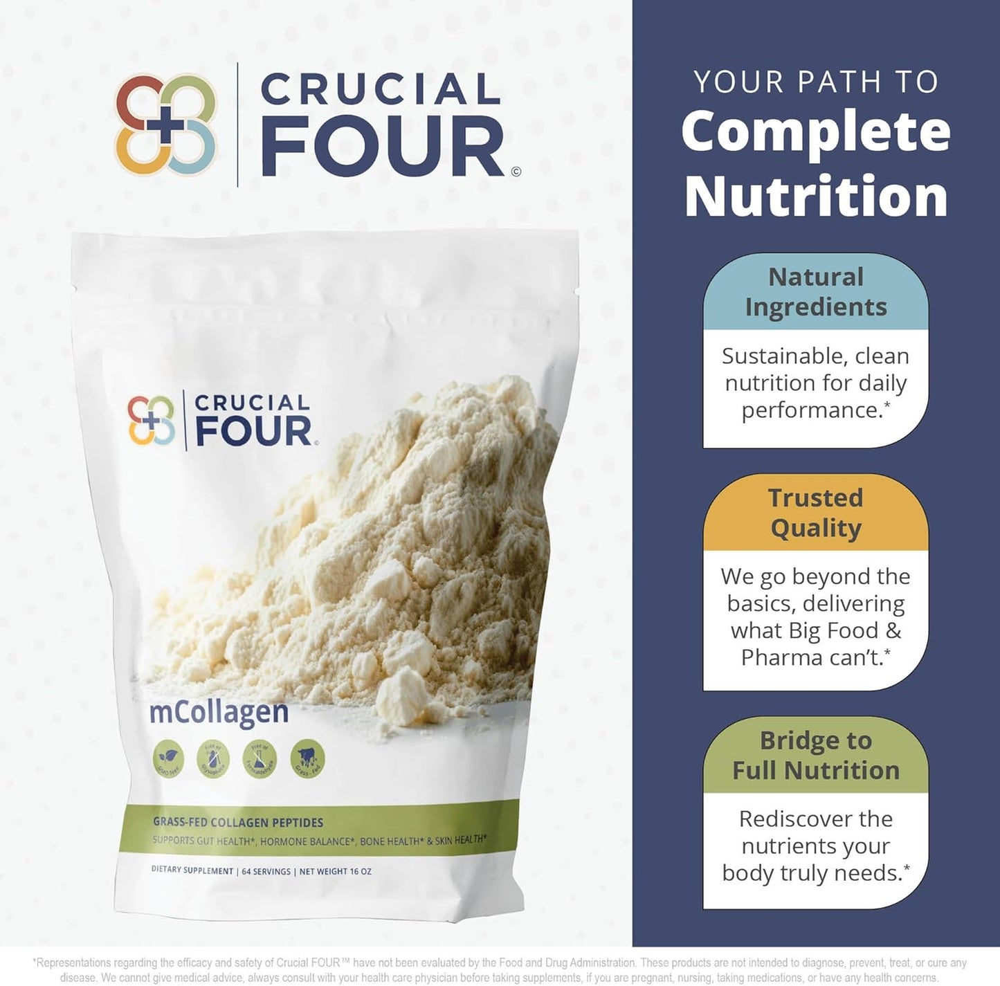 Organic Grass Fed Collagen Peptide Powder for Sports Recovery - Supports Hair, Skin, Nails, Joints - Amino Acids - Non-GMO - 16oz