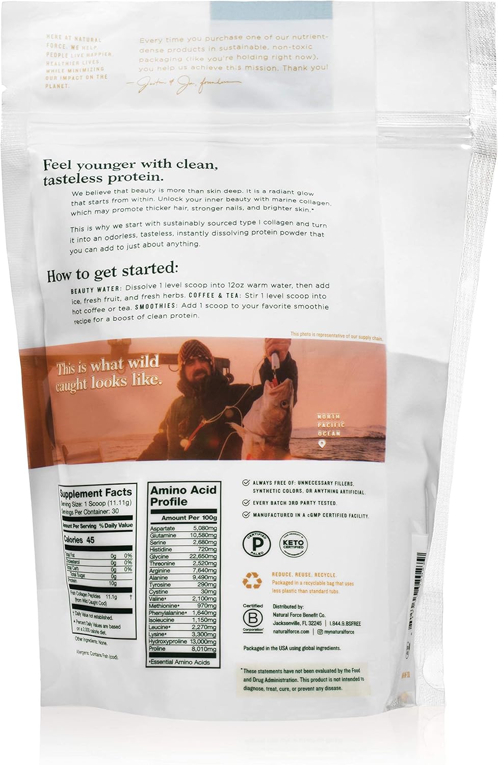 Organic Grass-Fed Whey Protein Powder Vanilla Flavor 5 lb + Clean Marine Collagen 11.7 oz