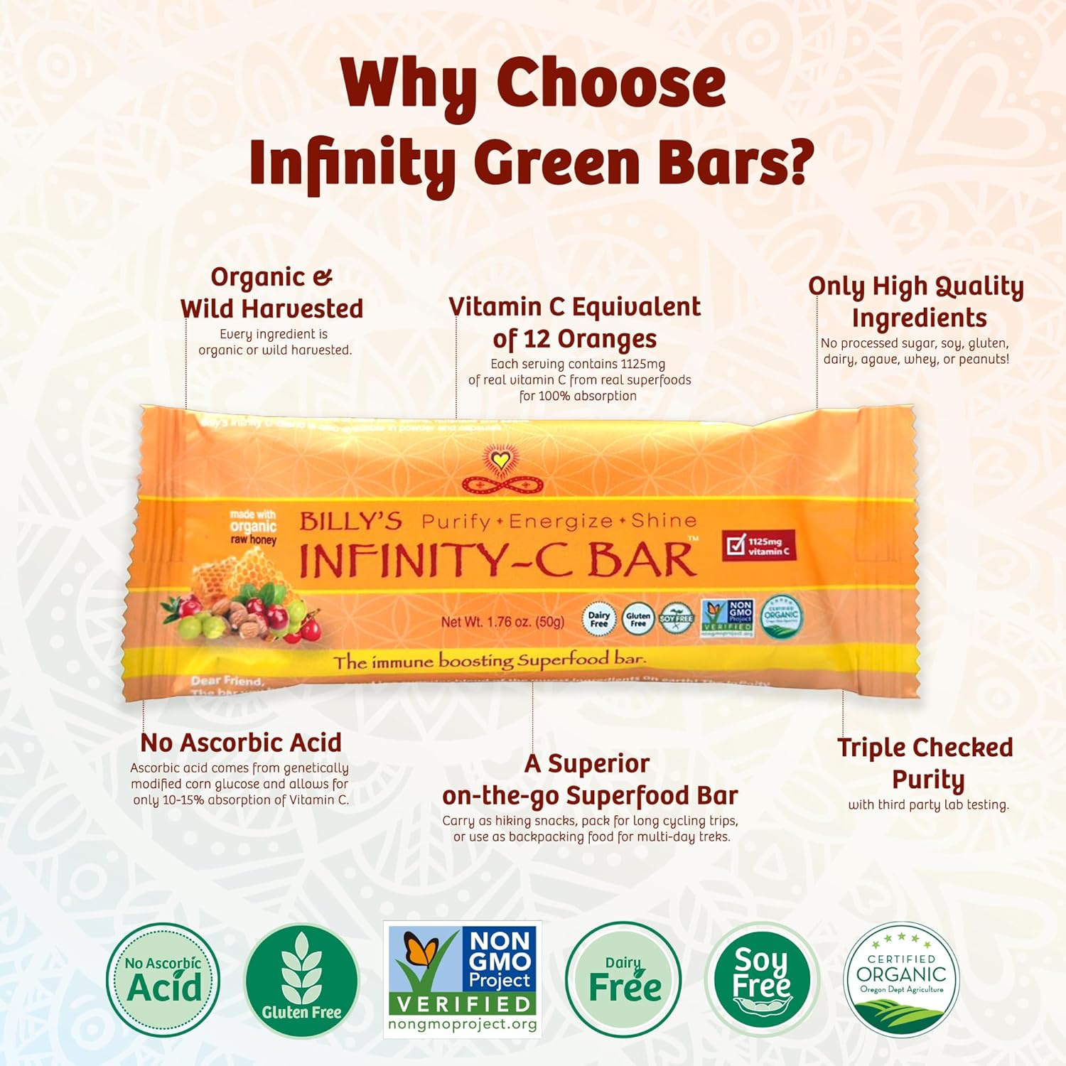Organic Green Superfood Bars & Vitamin C Snack Bars Bundle - 24 Pack