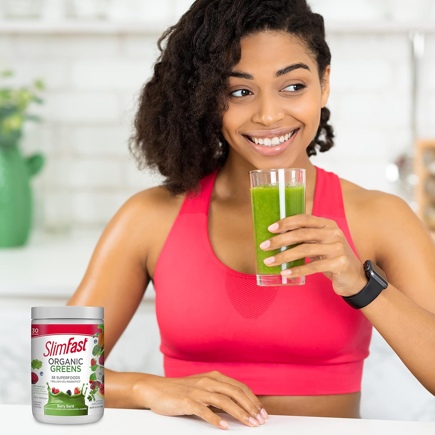 Organic Green Superfoods Powder with Probiotics and Enzymes - Berry Burst, 30 Servings