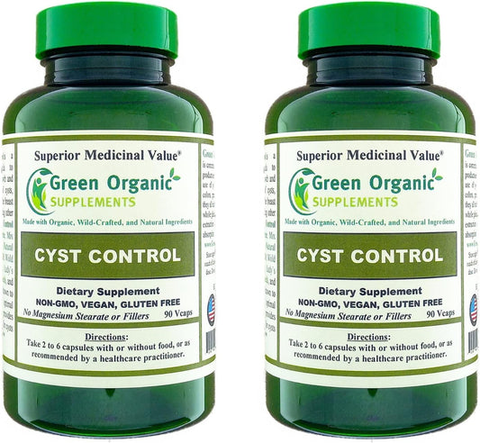 Organic Green Supplements for Breast Cysts - 90 VCaps, Non-GMO, High Absorption, Gluten-Free - Pack of 2