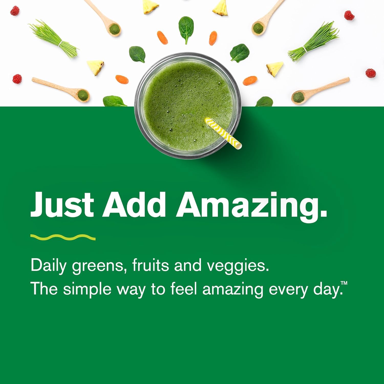 Organic Greens Powder Blend with Wheatgrass, Alfalfa, & Barley Grass - Rich in Chlorophyll - 30 Servings
